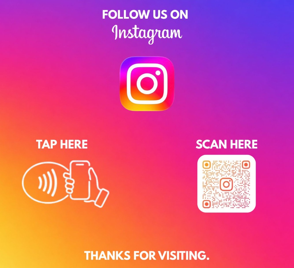VOLTIX Instagram Follow NFC QR Acrylic Card Edition